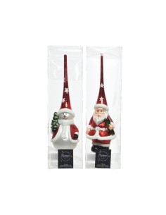 Santa Claus And Snowman Christmas Tree Topper 30cm
