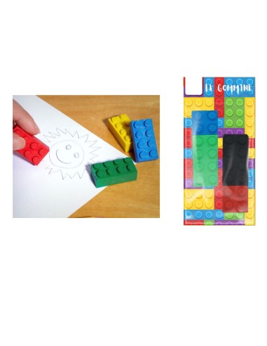 Erasers Set Building Bricks Lego 4pcs