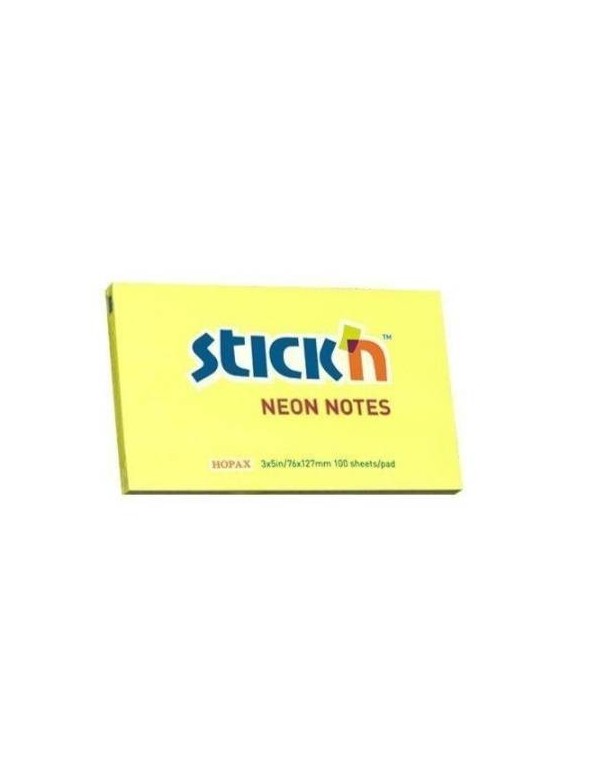 Sticky Memo Notes 76x127mm 100 Neon Yellow Sheets