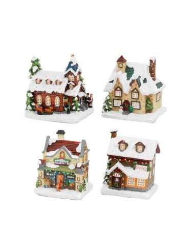 Christmas Carillon Scenaries Carousel And Houses Assorted