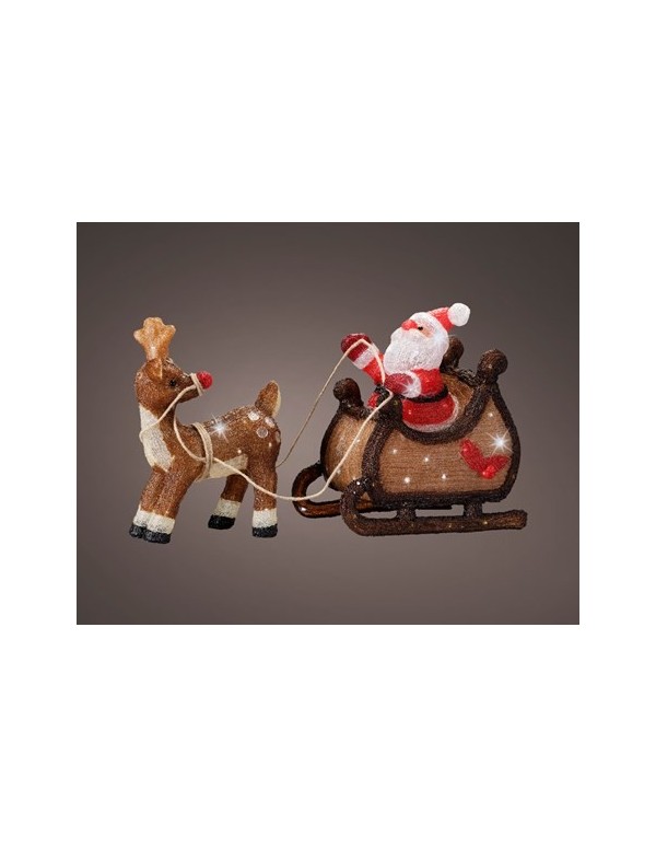 Santa Claus With Sleigh And Bright Acryl