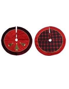 Copri Base Albero Di Natale Rosso e Bordeaux Con Alberi Di Natale 90cm Colori Assortiti