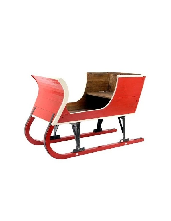 Christmas Decoration Red Sleigh In Pine 90x65x140cm