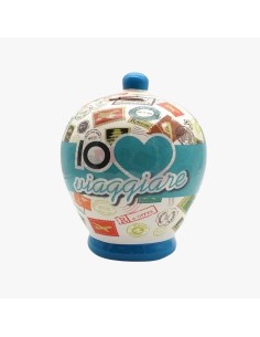 "Io Amo Viaggiare" Ceramic Money Box Virca