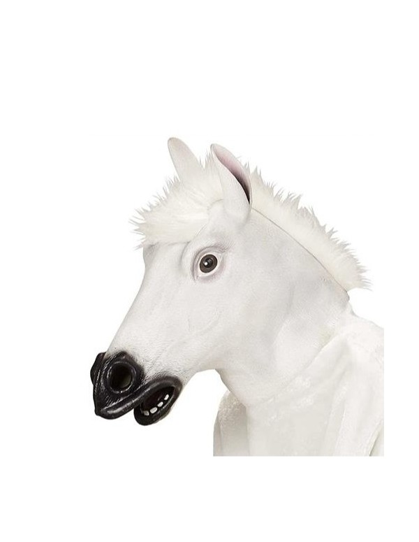 White Horse Full Head Latex Mask Halloween And Carnival
