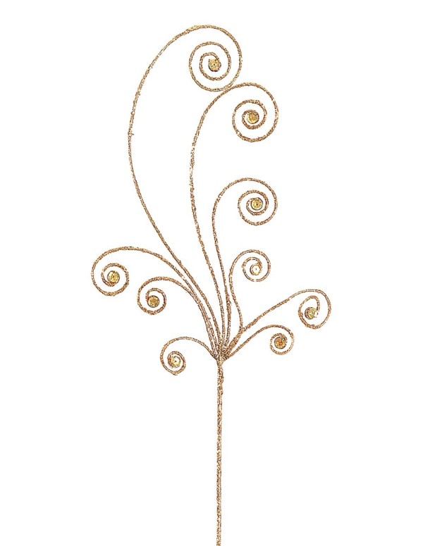 Christmas Decoration Branches Gold Glitter 55cm
