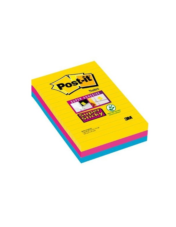 Post-It Notes Super Sticky Lined 101x152mm - 90 Sheets