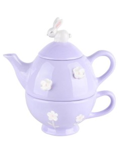 Rabbit Lilac Ceramic Teapot