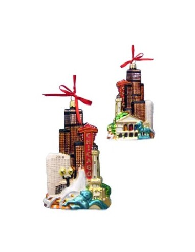 Chicago Design Ball In Glass Christmas Tree Decorations