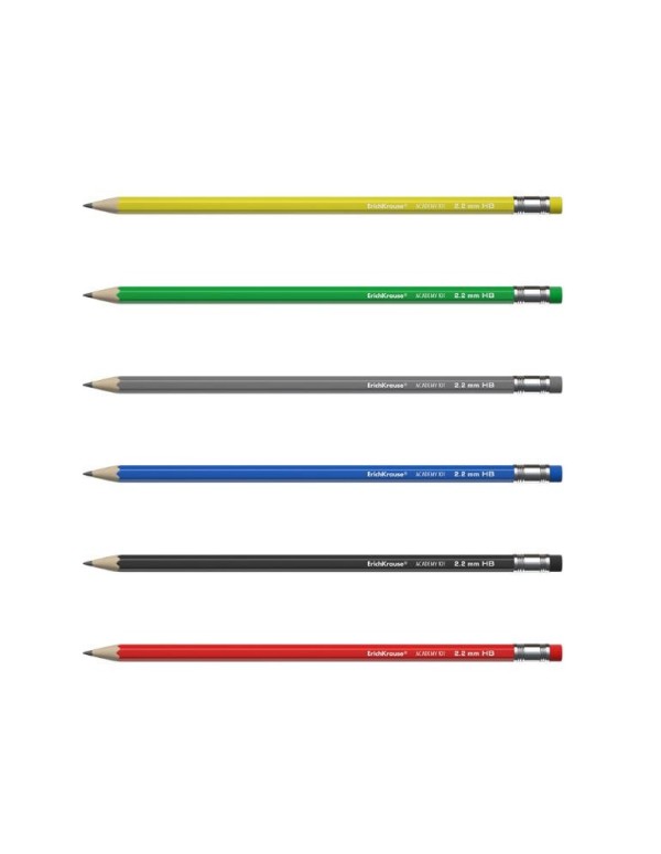 Academy Hexagonal Pencil 101 HB With Assorted Eraser