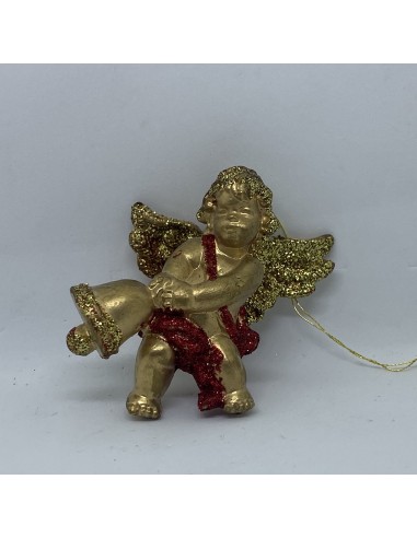 Christmas Tree Decoration Angel With Glitter Bell
