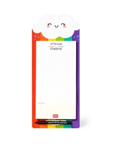Notepad With Pen With Cloud And Rainbow And Phrase "After Rain Comes The Rainbow" Legami