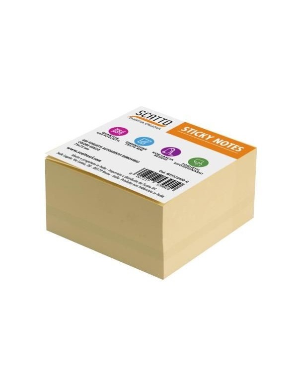 Sticky Memo Notes 76x76mm 400 Yellow Sheets