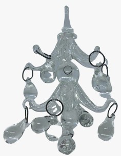Christmas Tree Decoration Candlestick With Glass Pendants