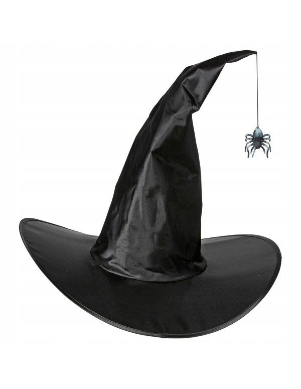 Cappello Halloween Da Strega Modellabile In Satin Con Ragno Accessori Halloween