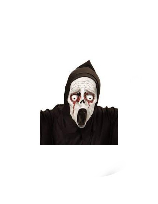 Screaming ghost hooded mask with bloody eyes halloween masks