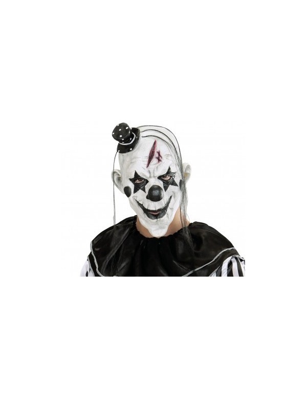 Killer Clown Mask With Hair And Mini Hat