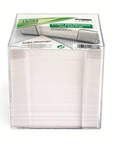 Lebez Transparent Plastic Paper Cube - 700 White Sheets 9X9cm