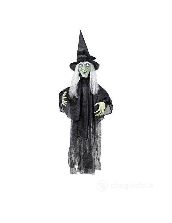 Animated Talking Witch With Movable Arms And Glowing Eyes With Halloween Ornaments Sensor