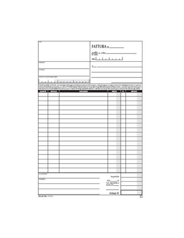 Invoice block 1 rate A4 Self-tracing copies 215x297mm