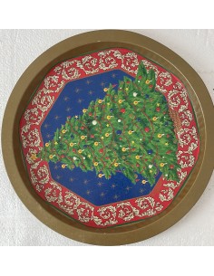 Christmas Tree Glass Bauble With Stars diam 8cm