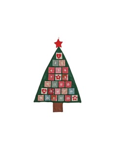 Advent Calendar Fabric Christmas Tree And Red Star 70cm