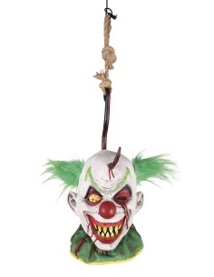 Severed Head Evil Clown For Hanging 42cm Halloween Ornaments