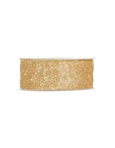 Gold Glitter Fabric Ribbon 38mmx10m