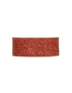 Red Glitter Fabric Ribbon 38mmx10m