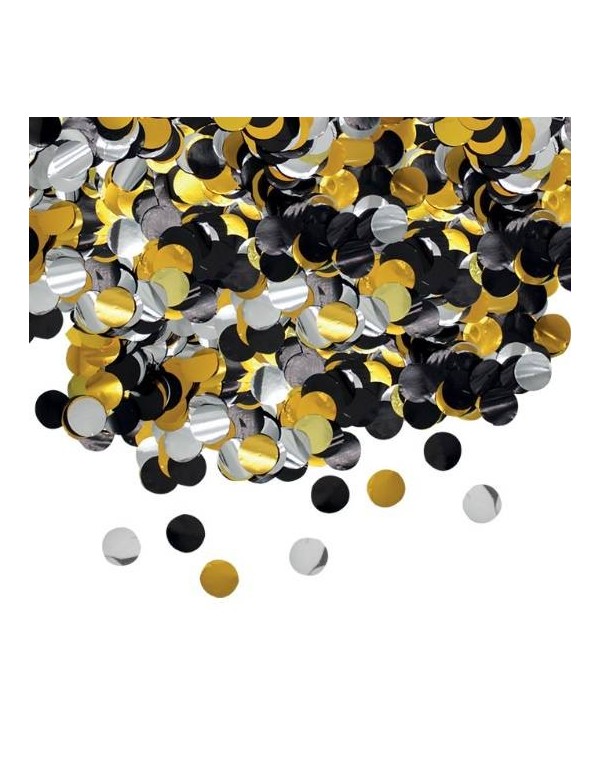 Gold Black and Silver Foil Confetti 2cm 50gr