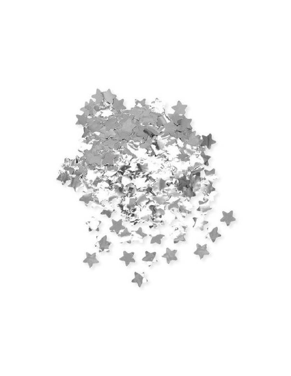Shaped Confetti Stars Silver Foil 2cm 50gr