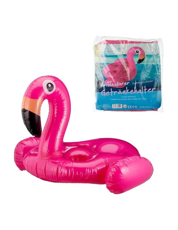 Pink Flamingo Inflatable Can Holder