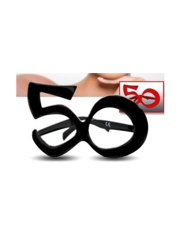 50th Party Plastic Black Glasses