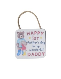 Father's Day Bears Wooden Plaque 10cm
